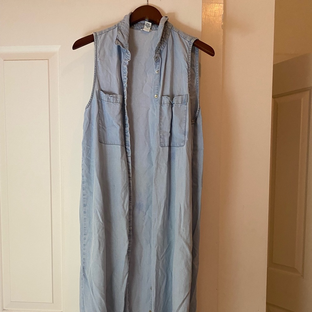 Sleeveless Denim duster